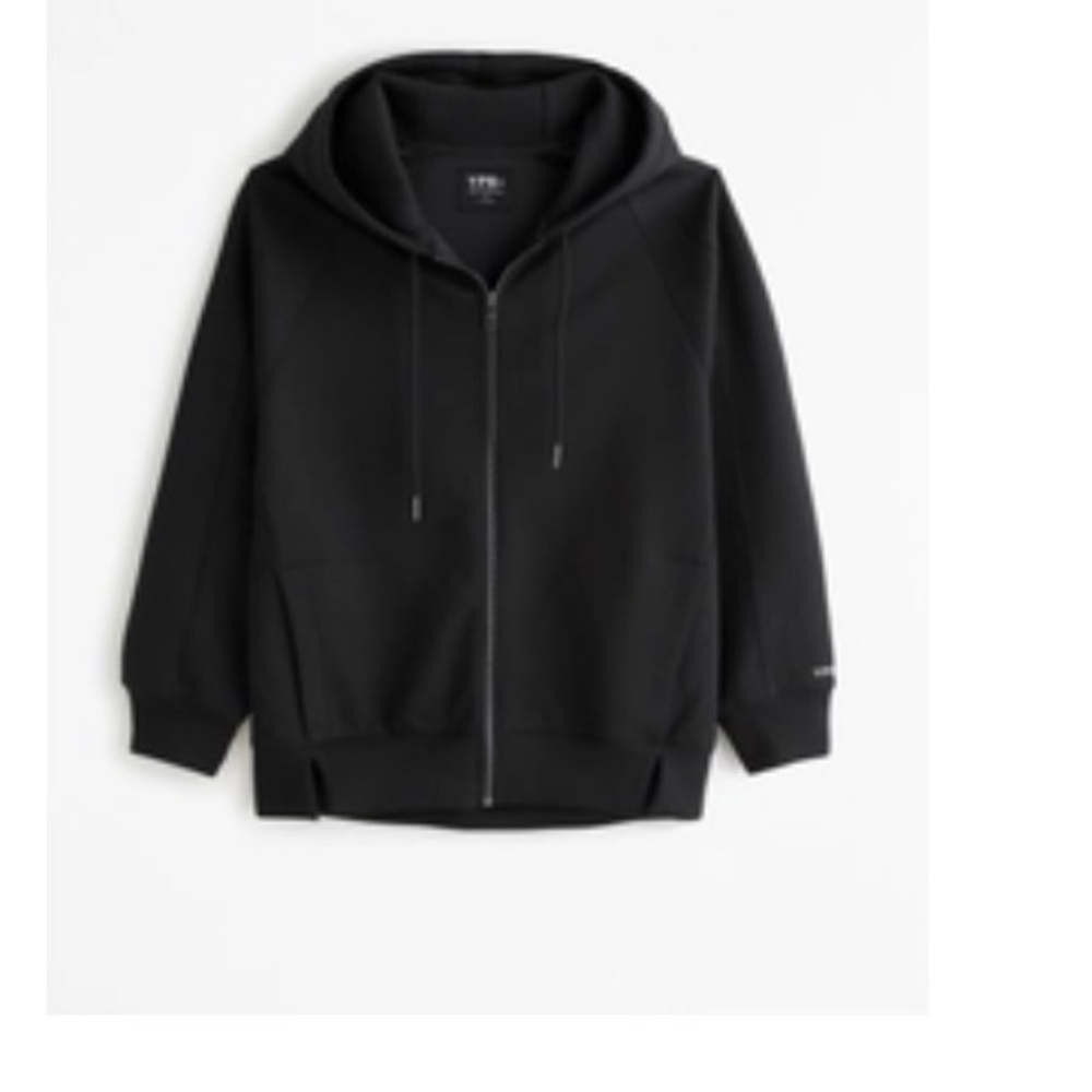Abercrombie YPB neoKNIT Legging-Friendly Full-Zip Hoodie|onyx|S